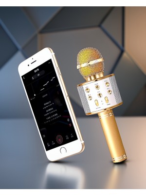 Şarjlı Karaoke Mikrofon USB Bellek Destekli 12 Saat Pil