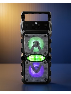 Taşınabilir Bluetooth Hoparlör LED Işıklı 1096