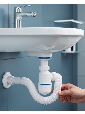 Lavabo Gider Borusu Esnek Sifon Seti Koku Önleyici