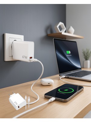 67W Type-C Şarj Cihazı – Akıllı Güç Dağıtımı, Seyahat Uyumlu