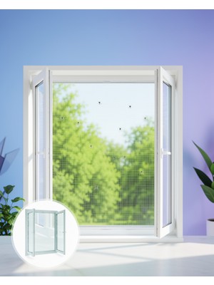 Çift Kanatlı Şeffaf Sineklik 120 cm