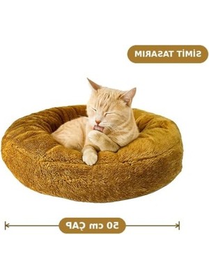 Mythriva Simit Şeklinde Kedi Yatağı - 50 cm Konforlu Tasarım