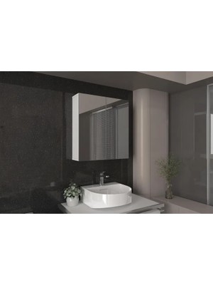 Vivense Binary Aynalı Banyo Üst Dolabı, Beyaz