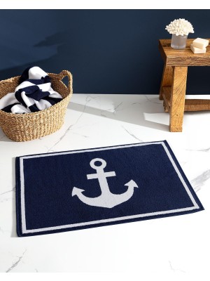 Myg Plus Madame Coco Anchor Ayak Havlusu - Lacivert - 50X80 cm