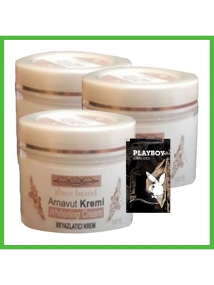 Bezos Three Brand Arnavut Kremi 3lü Adet Whitens Cream Kremi 100 ml + 1 Adet Jel Hediye Arz