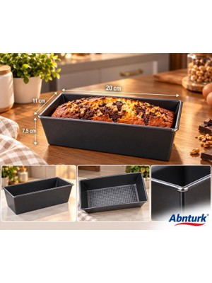 Abnturk 20X11CM Gri Paslanmaz Çelik Baton Kek Kalıbı-Yapışmaz Ekmek Kek Hamur Işleri Için Kalıp