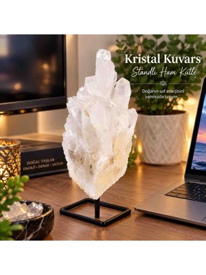 Best Bioenerji Taş Terapi Kuvars Standlı Ham Kütle – Doğal Kristal Dekoratif Taş – Görseller Temsilidir