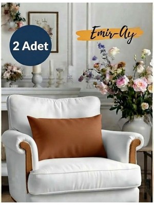 Emir-Ay@hometeks 2 Adet Kırlent Kılıfı ,yastık Kılıfı ( Leke Tutmayan Silinebilir Kadife )