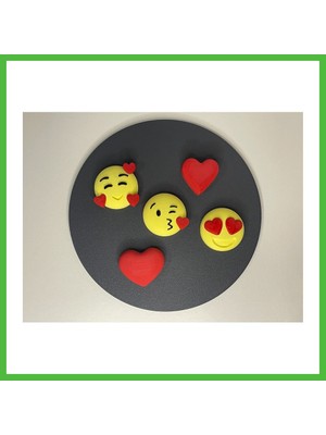 Bezos 3D Baskı 5li Emoji Magnet Seti - Eğlenceli Buzdolabı ve Pano Süsü Arz