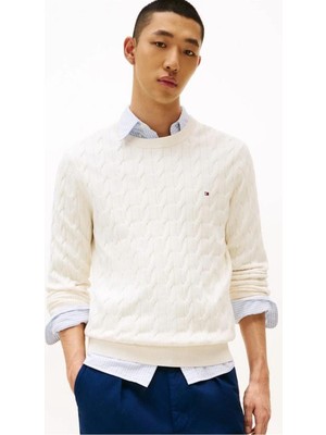 Tommy Hilfiger Classıc Cotton Cable Crew Neck
