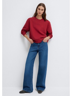 Mavi Denim Baskılı Kırmızı Sweatshirt 1S10525-70424