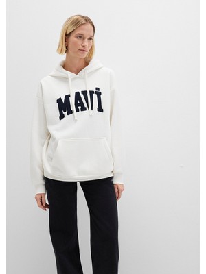 Mavi Logo Patchli Beyaz Sweatshirt 1S10175-80194