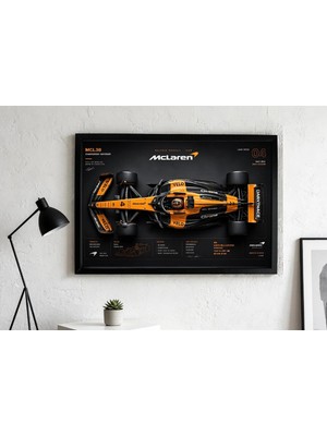 Isf Markt Mclaren MCL38 Formula 1 Özel Tasarım Çerçeveli Poster