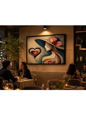 Isf Markt 70X50 cm Premium Mdf Derin Çerçeveli Dekoratif Tablo | 5 cm Kalın Çerçeve | Tuval Kumaş Uv Baskı | Modern Salon, Ofis ve Otel Duvar Dekoru