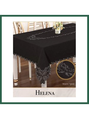 Vintessy Vıntessy Helena Model Keten Dantelli 155X220 cm Krem Şık Yemek Masası Örtüsü Tasarım BZS01