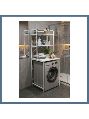 Bezos Çamaşır Makinesi Üstü Raf Beyaz 70 cm Bbz