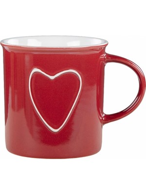 Gifi Kupa, Kalp Desenli, Çay ve Kahve Kupası, 9 cm Ağız Genişliği, 9 cm Yükseklik