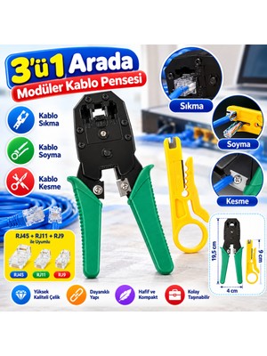 Str Store 3ü 1 Arada Modüler Kablo Sıkma,soyma ve Kesme Pensesi
