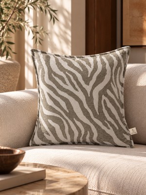Needle Zebra Krem Kırlent Kılıfı (45X45)