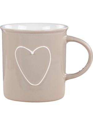Gifi Kupa, Kalp Desenli, Çay ve Kahve Kupası, 9 cm Ağız Genişliği, 9 cm Yükseklik