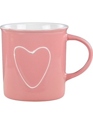 Gifi Kupa, Kalp Desenli, Çay ve Kahve Kupası, 9 cm Ağız Genişliği, 9 cm Yükseklik