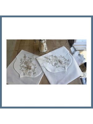 Bezos Fransız Güpürlü Zarf Bohça Nişan Söz Saten Bohça Lüks 3 Boyutlu Çeyizlik Bohça 50X50 cm 1 Adet Bbz