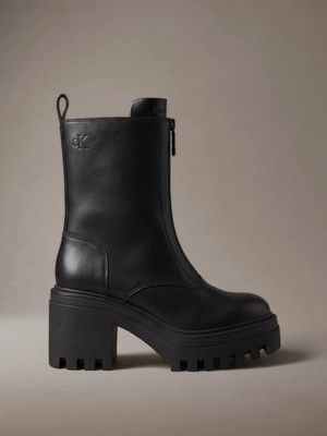Calvin Klein Kadın Marka Logolu Günlük Kullanıma Uygun Siyah Bot & Bootie