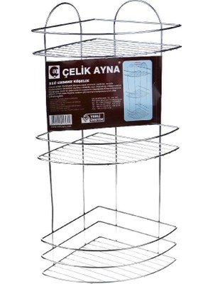 Çelikler Ayna Eco 3lü Krom-Siyah Banyo Köşelik 734 1 Adet