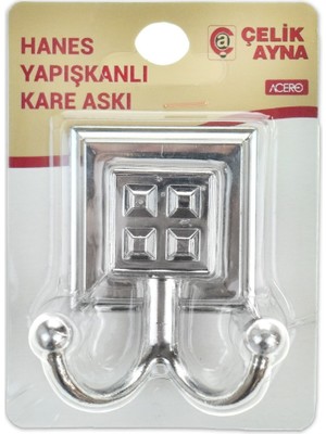 ACERO Çlk Hanes Kare Yapışkanlı Askı Krom 20651 1 Adet
