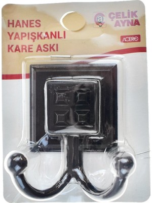 ACERO Çlk Hanes Kare Yapışkanlı Askı Siyah 20650 1 Adet