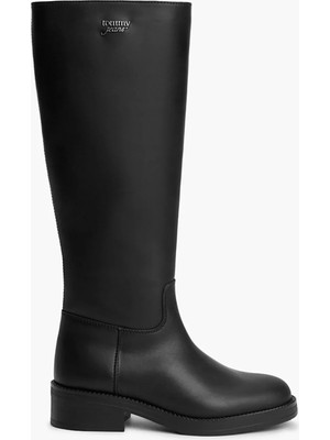 Tommy Hilfiger Kadın Marka Logolu Günlük Kullanıma Uygun Siyah Bot & Bootie