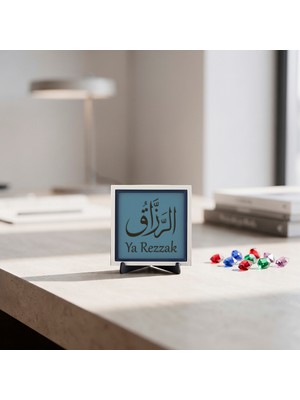 Miawiki Gönülden Gelen Duaları Yansıtan Anlamlı Ya Rezzak Temalı Dekor Dekoratif Süs - Iç Mekâna Karakter Katan Bir Vurgu, Güzel Anılara Eşlik Eden Anlamlı Hediyelik (Minimalist) 10X10 cm