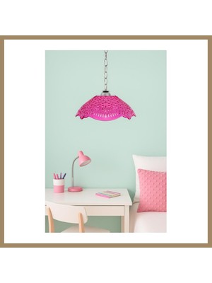 Bezos Pembe Akrilik Avize Modern Dekoratif Aydınlatma 35X35X12 cm 22