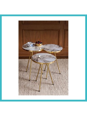 Defne Store Metal Gold Zigon Beyaz 3'lü Dfnbez