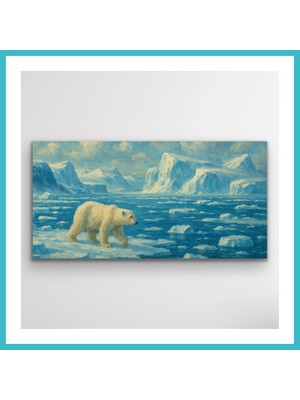 Defne Store Yalnız Kutup Ayısı Kanvas Tablo 60X120CM Dfnbez