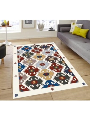 Aydın Home Vintage Çiçek Desenli Kaymaz Taban Salon Halısı