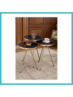 Defne Store Metal Gold Zigon Siyah 3'lü Dfnbez