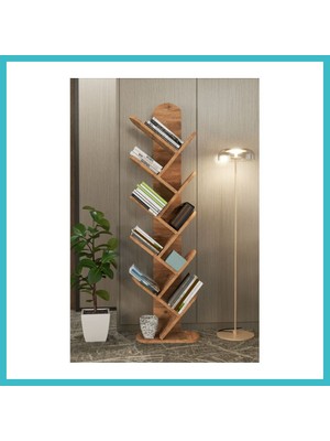 Defne Store 10 Raflı Kitaplık Ceviz Kahverengi Dfnbez