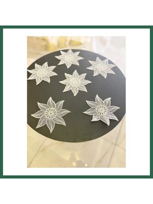 Vintessy Vıntessy 6 Lı Dantel Kahve Sunumluğu 15X15 cm Asorti Desenli Fincan Altlığı Şık Sunum Seti BZS01