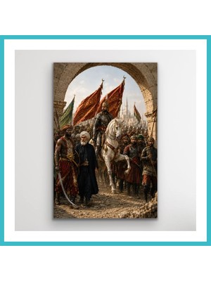 Defne Store Fatih Sultan Mehmet Istanbul'un Fethi Kanvas Tablo 40X60 cm Dfnbez