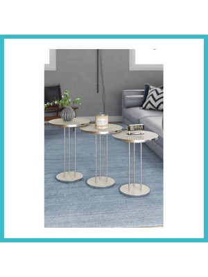 Defne Store Gümüş Terra Zigon Krem Bej 3'lü Dfnbez
