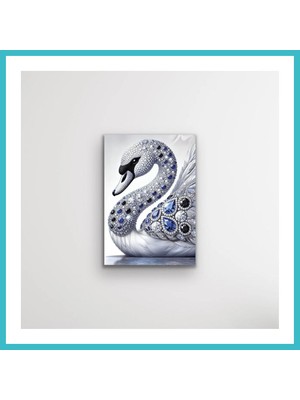 Defne Store Elmaslı Kuğu Kanvas Tablo 70X100CM Dfnbez