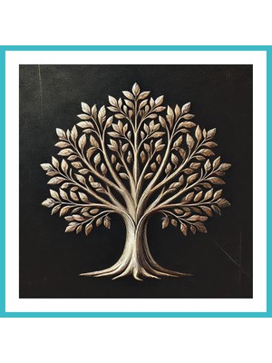 Defne Store Bronz Ağaç Kanvas Tablo 60X60CM Dfnbez