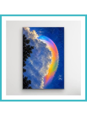 Defne Store Gökkuşağı Bulutu Kanvas Tablo 40X60 cm Dfnbez