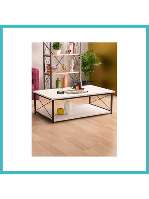 Defne Store Double Orta Sehpa Beyaz 90X50 cm Dfnbez
