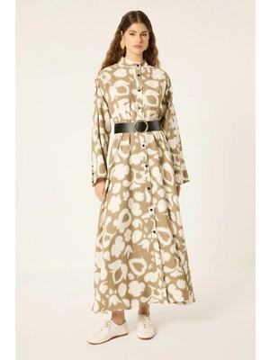 Touche Prive Desenli Poplin Elbise
