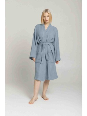 Textile Dünyası 2 Kat Müslin Kimono Bornoz Sabahlık
