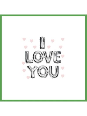 Bezos I Love You Folyo Balon Gümüş Renk 35 cm Mgc