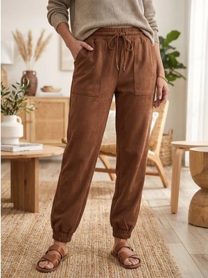 Cep Detaylı Jogger Pantolon Kahve - S