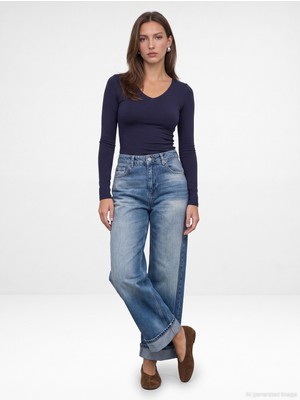 Dilvin 33215 Sıcak Tutan V Yaka Bra-Free Top